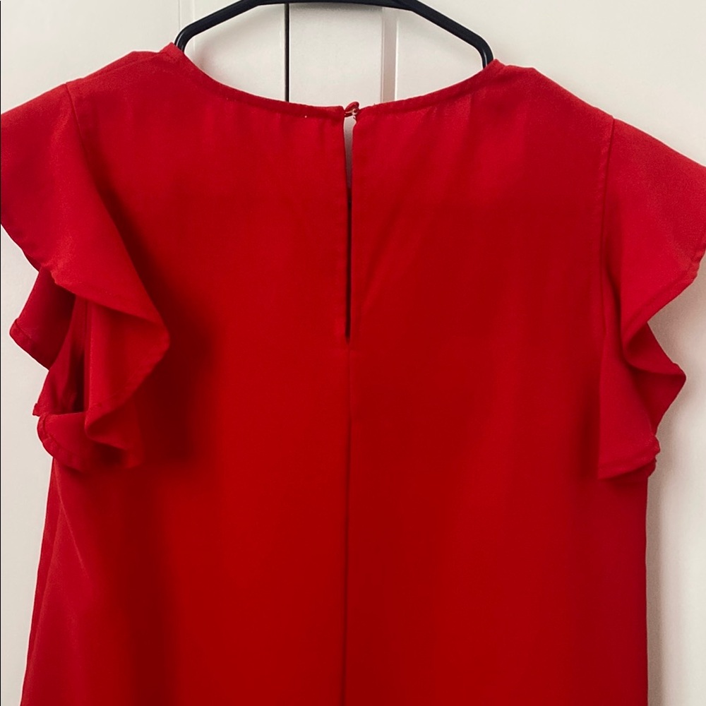 Vibrant Red Ruffle Blouse - Picture 6 of 7